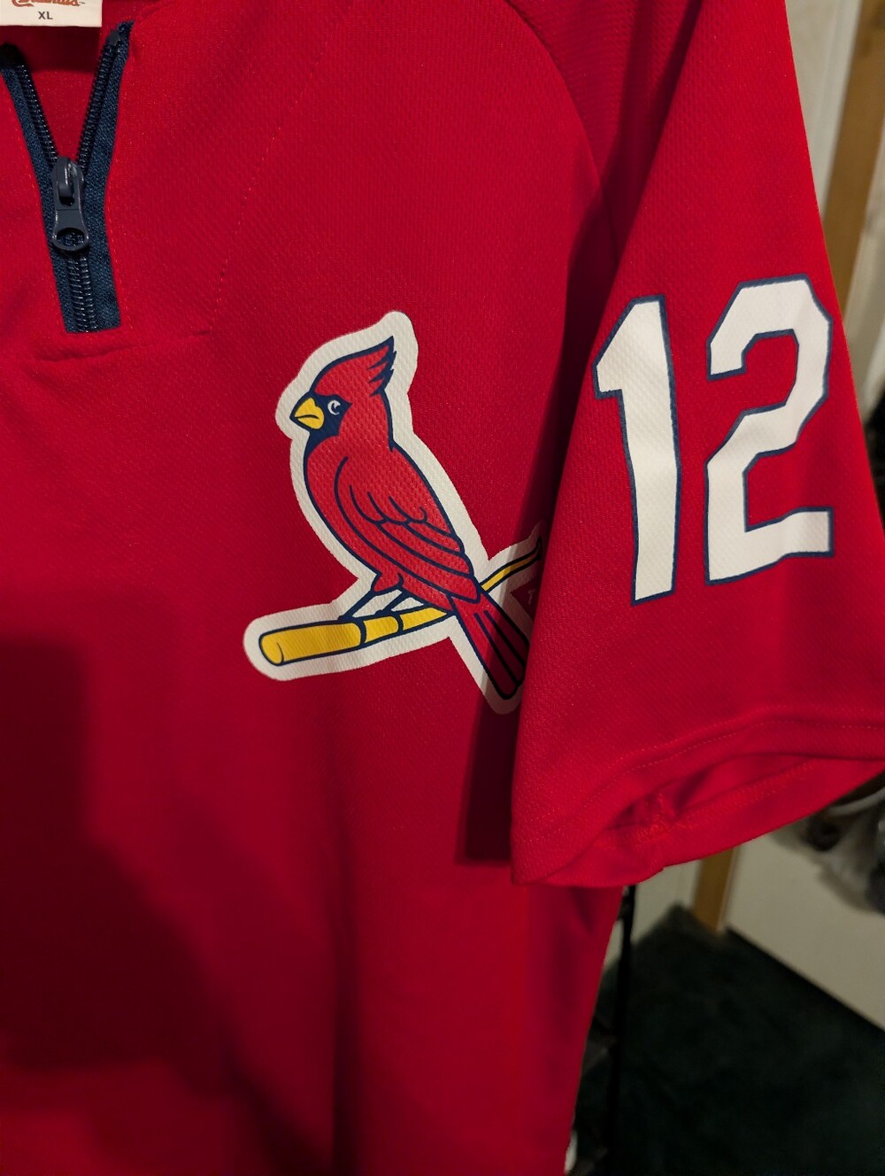 St. Louis Cardinals Red Baseball Jersey Top With #12 Coca Cola Logo Size XL